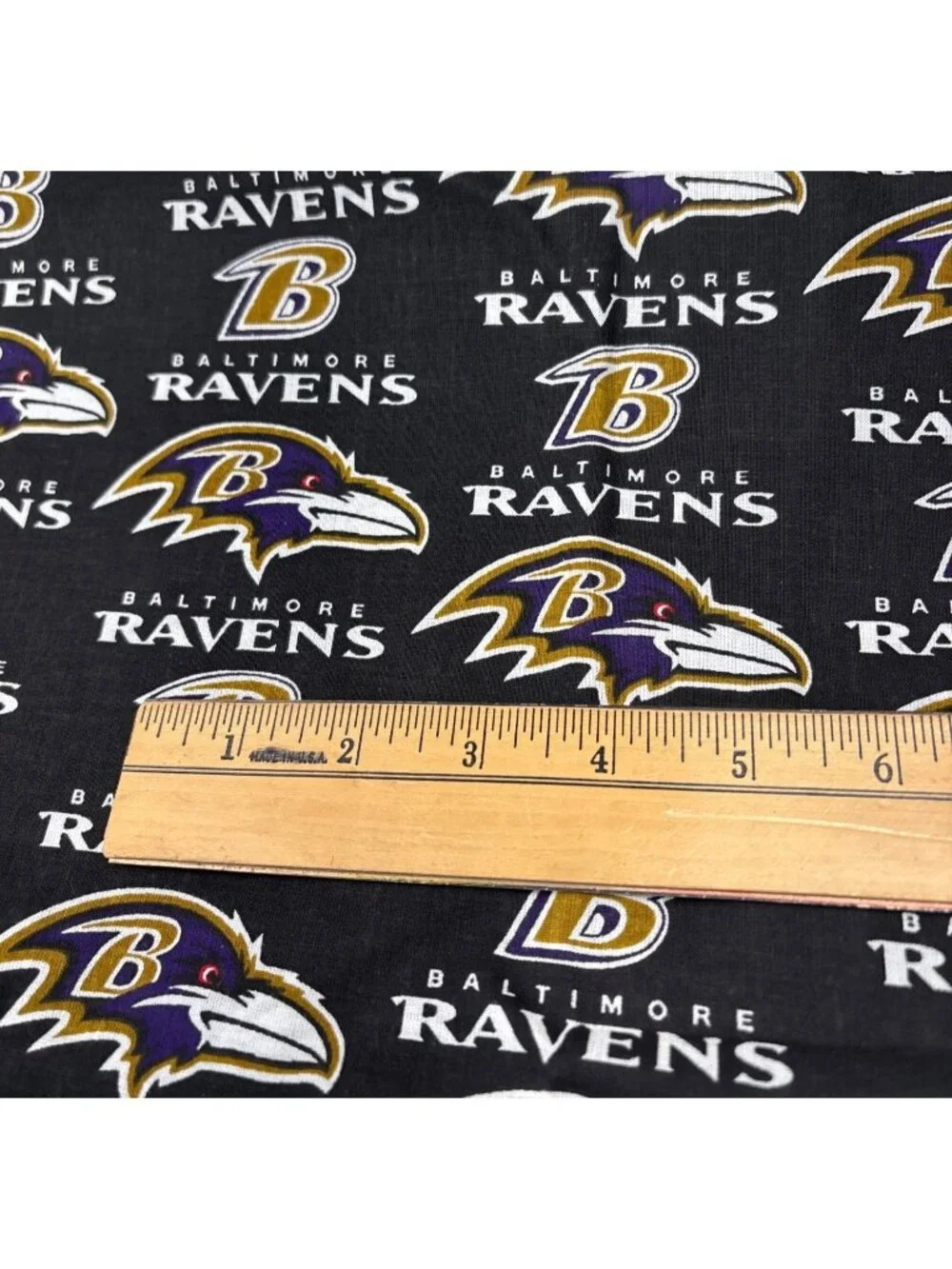 Baltimore Ravens NFL Licensed Cotton Fabric 1/2 yard x 58